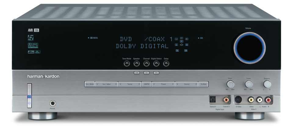AVR 135 - Black - Audio/Video Receiver With Dolby Digital & DTS (50 watts x 2 | 40 watts x 6) - Hero